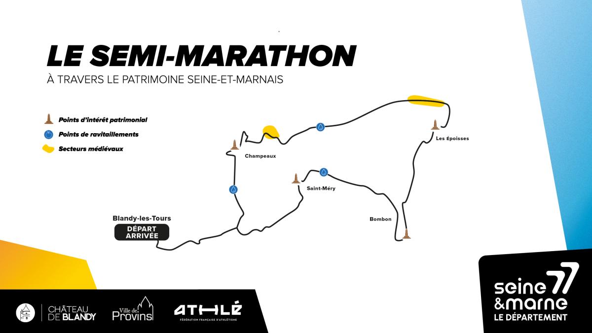 Carte du semi-marathon médiéval 2026
